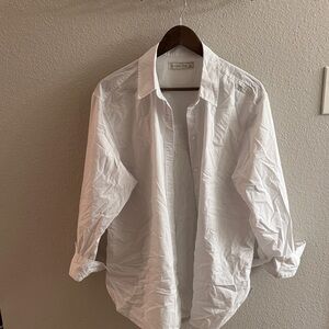Abercrombie & Fitch White Casual Button Down Shirt